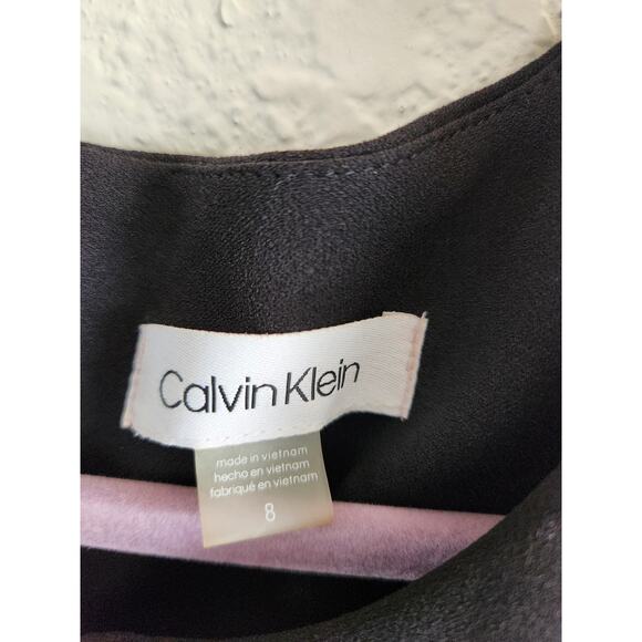 Calvin Klein Women's Sheath Sleeveless Deep V-Neck Dress 8 - Picture 7 of 7